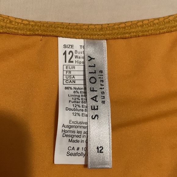 Seafolly Stardust V Front High Cut Rio Saffron bikini bottom new without tag - Picture 7 of 12